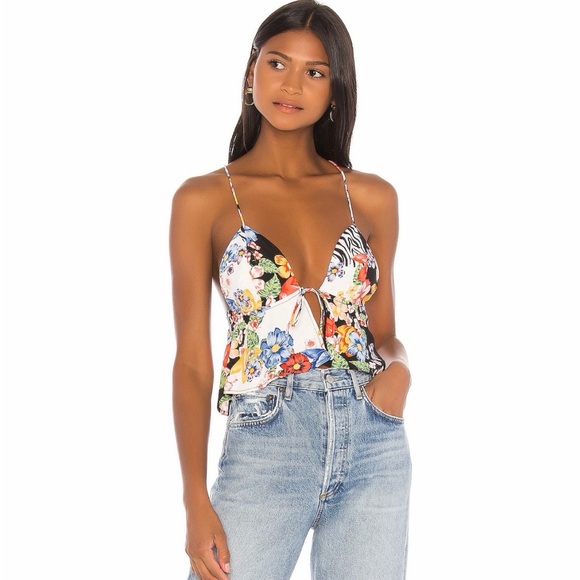 superdown Tops - Superdown Floral and Zebra Print Camisole